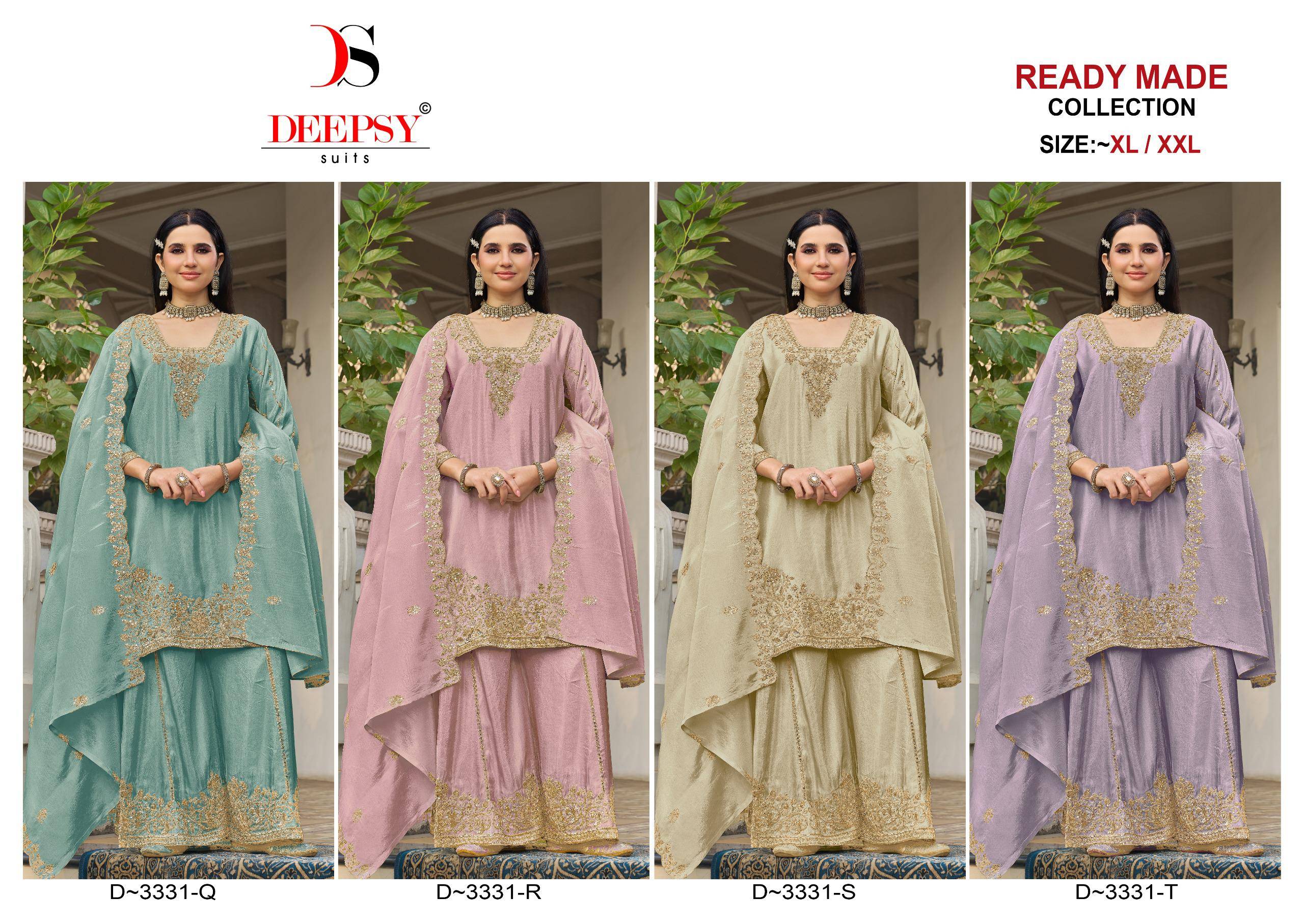 D-3331 by  DEEPSY SUITS 3331Q To 3331T Series Designer Pakistani Suits Pure Viscouse Dresses At Wholesale Price